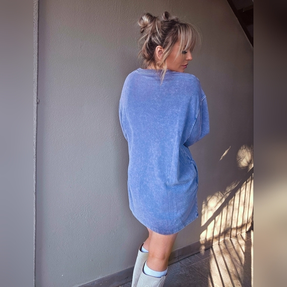 Indigo Pocket Sweatshirt Dress - Picture 6 of 8